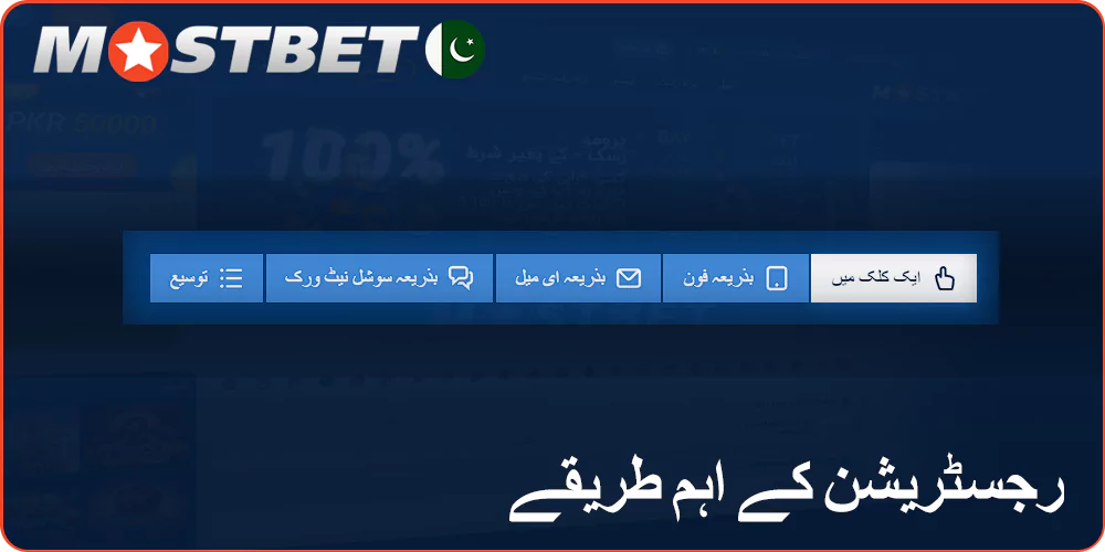 Mostbet پر رجسٹریشن کے طریقے