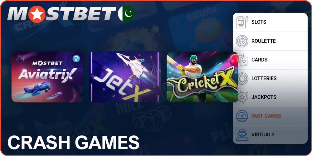 Crash games at Mostbet casino