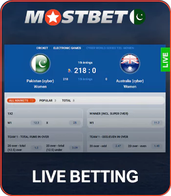 Live betting at Mostbet PK